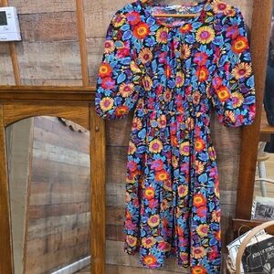 Colorful Floral Midi Dress